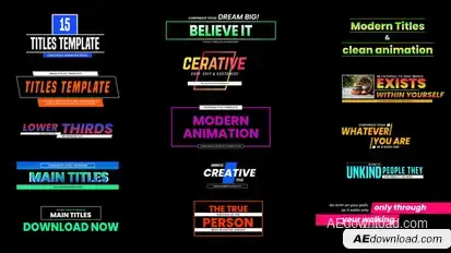 Main Titles Typography Titles template preview
