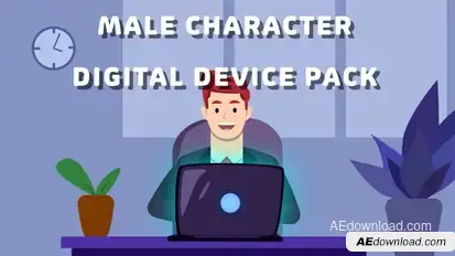 Male Character Digital Device Pack Titles template preview