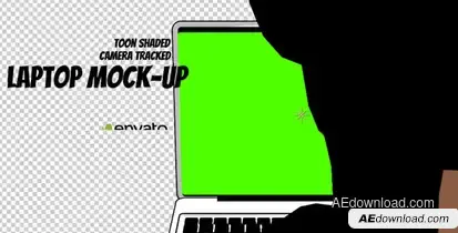 Man Typing on Laptop - Toon Shaded Product Promo template preview