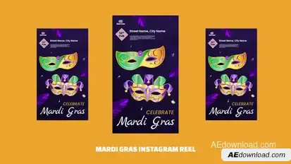 Mardi Gras Instagram Reel Openers template preview