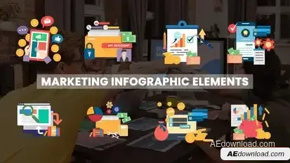 Videohive Marketing Infographics Elements Pack Elements template preview
