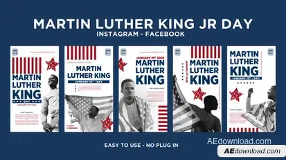 Martin Luther King Jr Day Instagram Stories Openers template preview