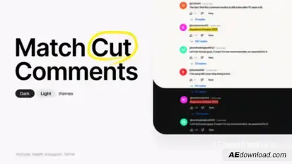 Match Cut Comments Logo Stings template preview