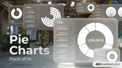 Pie Charts Infographics template preview