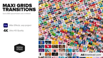 Maxi Grid Transitions Video Wall 4K Elements template preview