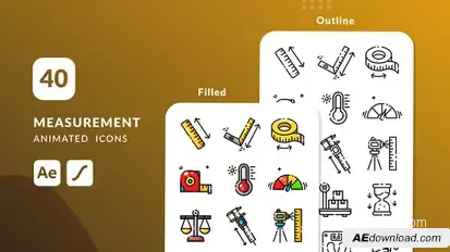 Measurement Animated Icons | After Effects Elements template preview