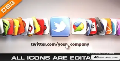 Media & Social Networks Icons Video Displays template preview