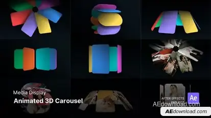 Media Display - Animated 3D Carousel After Effect Project Files Openers template preview