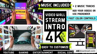 Media Streaming Content Intro Logo Video Displays template preview