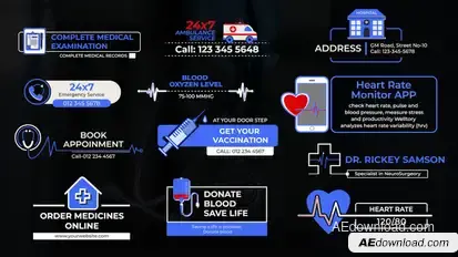 Medical & Health Titles Elements template preview