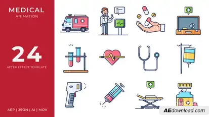Medical Animated Icons | After Effects Elements template preview