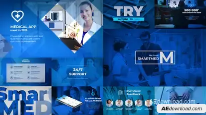 Medical App - Telemedicine Healthcare Service Video Displays template preview