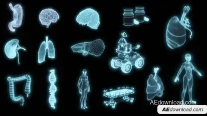 Medical Elements HUD Pack Video Displays template preview