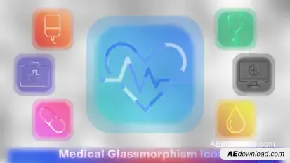 Medical Glassmorphism Icons Elements template preview