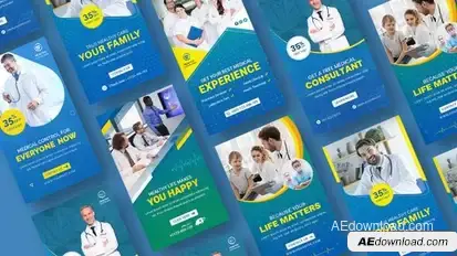 Medical Healthcare Promo Stories Pack Openers template preview