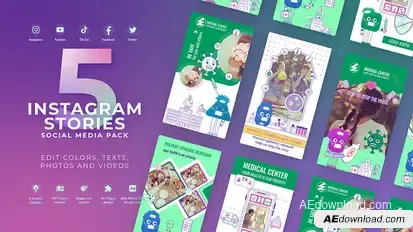 Medical Healthcare Vertical Stories Video Displays template preview