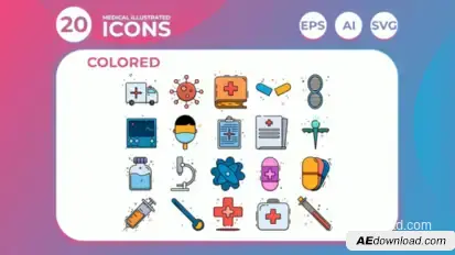 Medical Illustrated Icons Animation 01 | After Effects Elements template preview