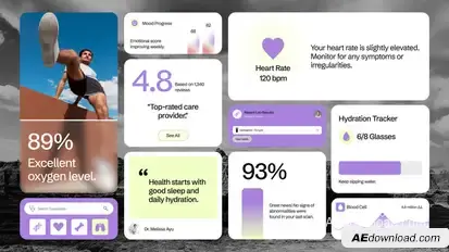 Medical UI Widget Elements template preview