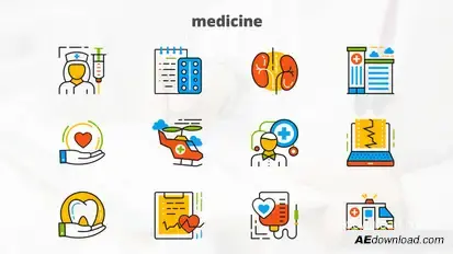 Medicine And Healthcare – Flat Animated Icons Openers template preview