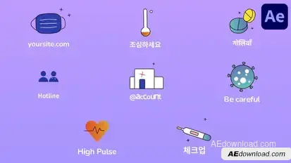 Medicine Disease Icons And Titles for After Effects Titles template preview