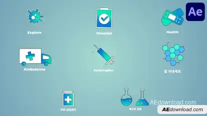 Medicine Icons And Titles for After Effects Titles template preview