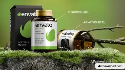 Medicine Pharma Supplement Jar and Box Mockup Product Promo template preview