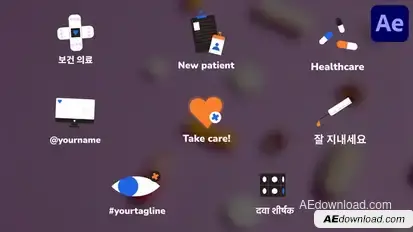 Medicine Pharmacy Icons And Titles for After Effects Titles template preview