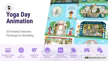 Meditation Yoga Day Course Promo Video Displays template preview