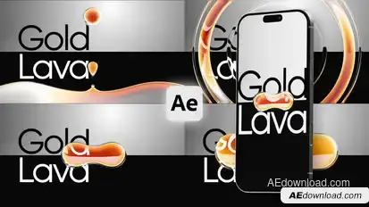 Melting Gold Fire Lava Transitions broadcast-packages template preview