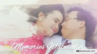 Memories Watercolor Video Displays template preview