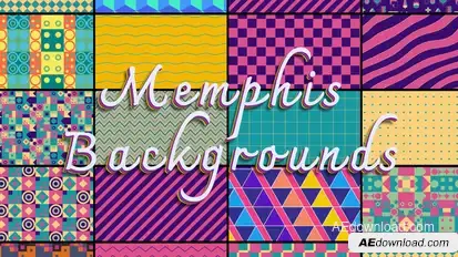 Memphis Colorful Backgrounds Elements template preview