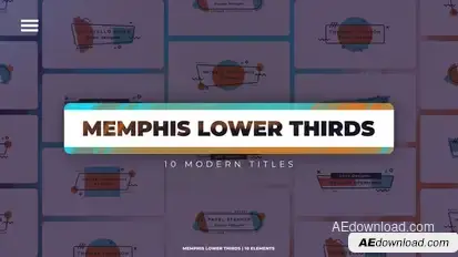 Memphis Lower Thirds Elements template preview