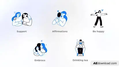 Mental Health Illustration - Stone Pictures Concepts Elements template preview