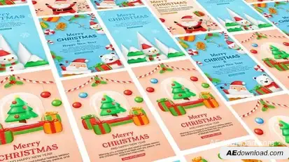 Videohive Merry Christmas & happy New Year Instagram Story Video Displays template preview