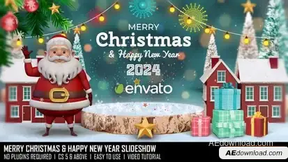 Merry Christmas & Happy New Year Slideshow Openers template preview