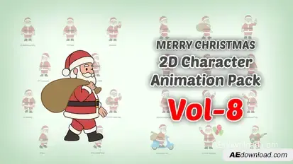 Merry Christmas 2D character Animation Pack Vol 8 Elements template preview