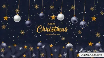 Merry Christmas And Happy New Year Intro Video Displays template preview