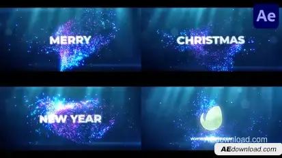 Merry Christmas Happy New Year Intro for After Effects Titles template preview