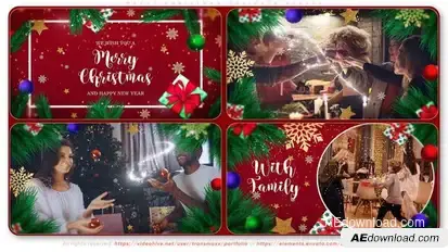 Merry Christmas Holidays Opener Video Displays template preview