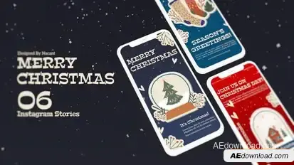 Merry Christmas Instagram Storie Openers template preview