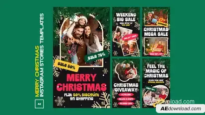 Merry Christmas Instagram Stories broadcast-packages template preview