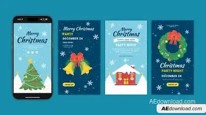 Videohive Merry Christmas Instagram Stories 55336373 Openers template preview