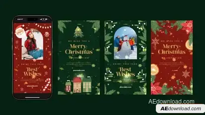 Videohive Merry Christmas Instagram Stories 55618542 Openers template preview