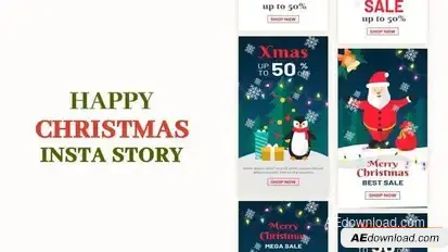 Videohive Merry Christmas Instagram story 55467712 Openers template preview