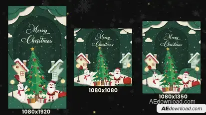 Merry Christmas Intro 3 in 1 Video Displays template preview