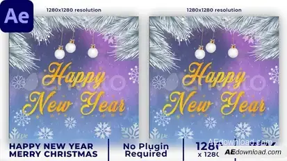 Merry Christmas Intro | Happy New Year Intro | Instagram post Video Displays template preview