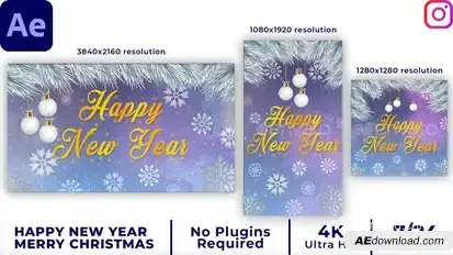 Merry Christmas Intro | Happy New Year Intro PACK Video Displays template preview
