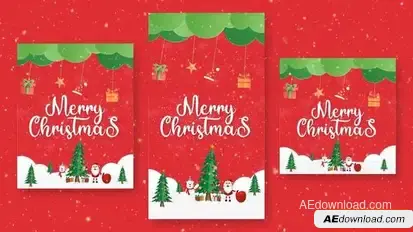 Merry Christmas Intro Instagram Vertical Openers template preview