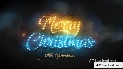 Merry Christmas Light Bulbs Video Displays template preview