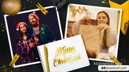 Merry Christmas Slideshow Video Displays template preview